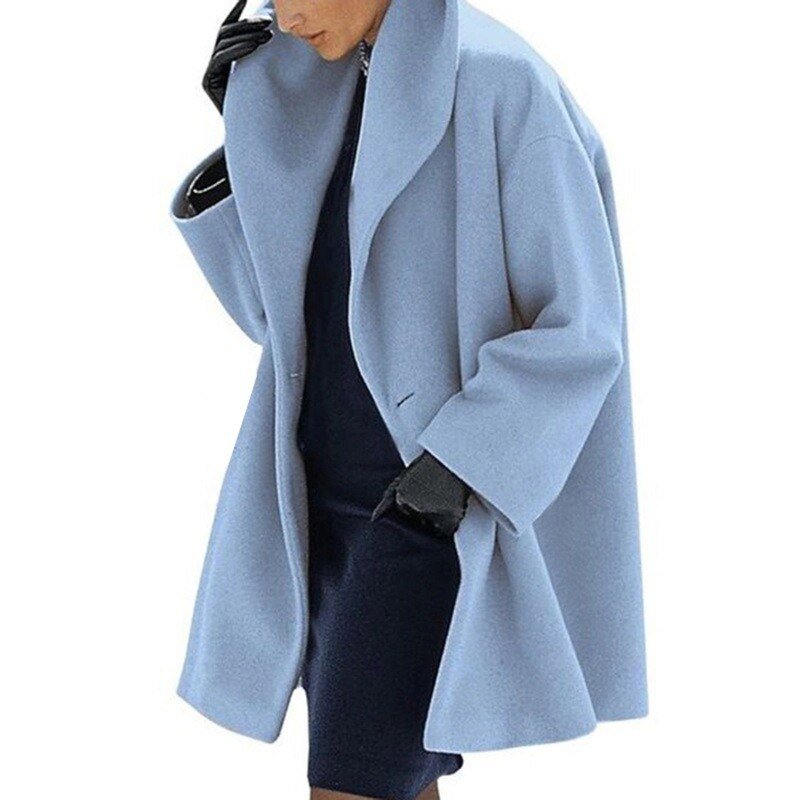 Warme winter mantel met ceintuur van wolmix – Dames