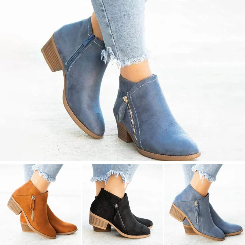 Comfortabele orthopedische leren laarzen met vintage uitstraling – Dames