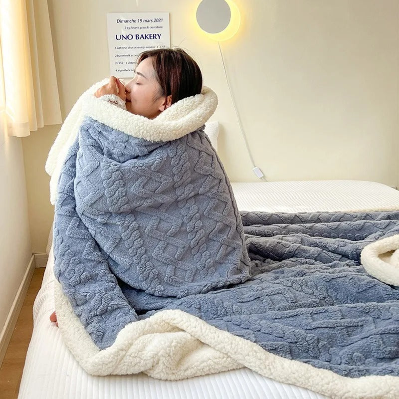 Lamswollen winterdeken met dikke voering voor ultieme warmte – Dames