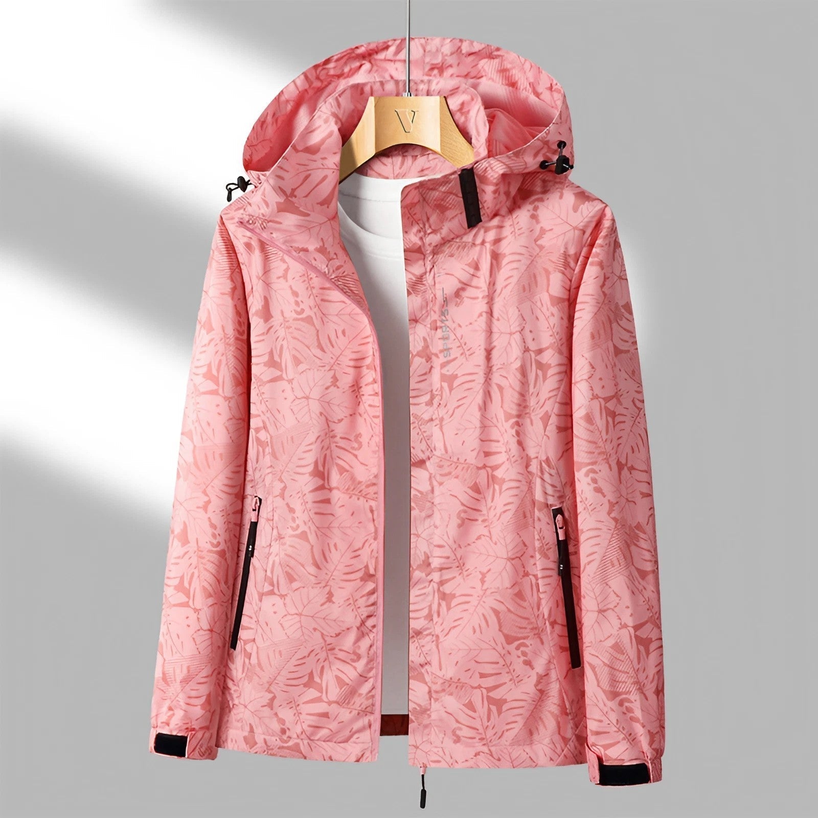Waterdichte jas met capuchon en ritssluiting – Dames