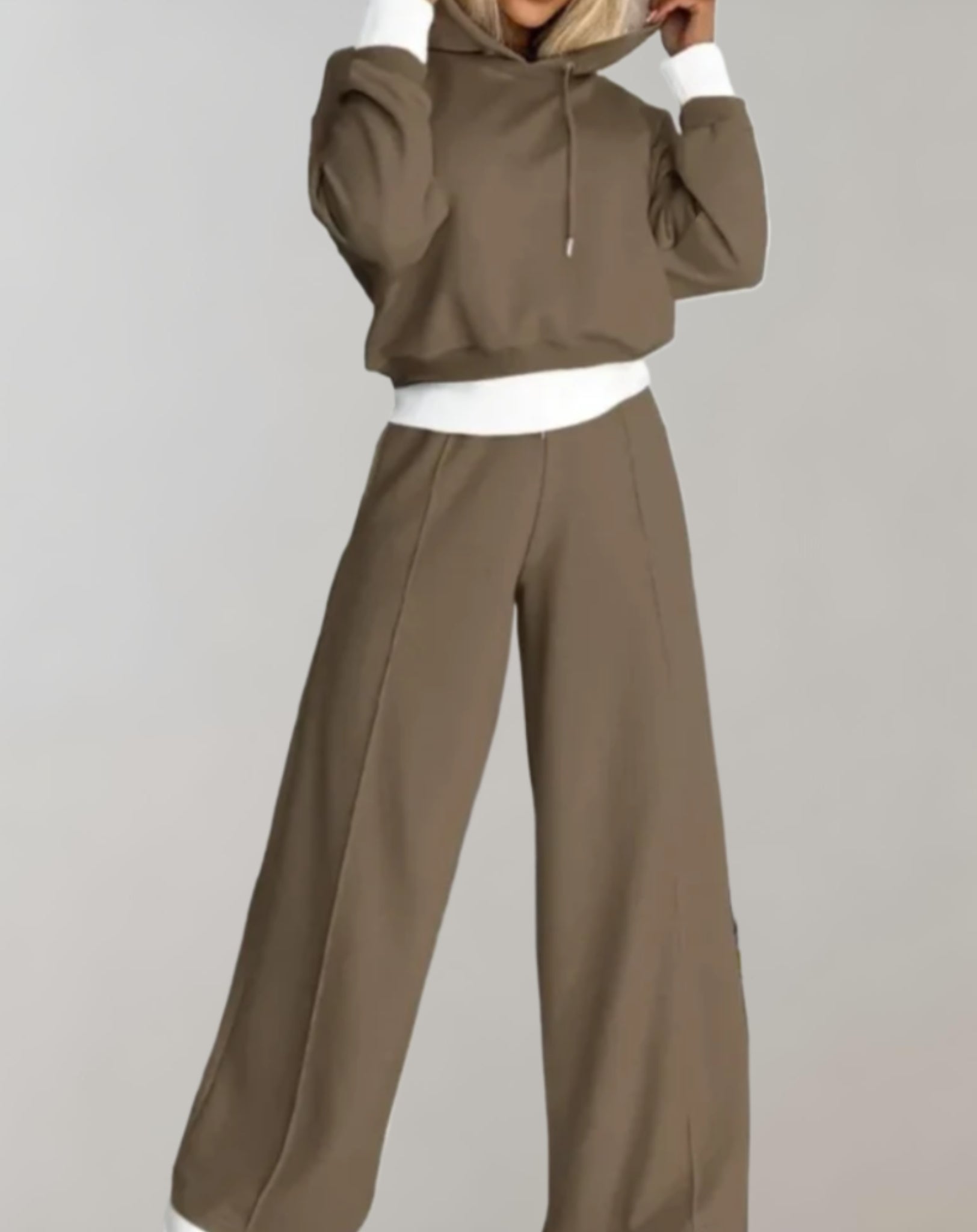 Comfortabele 2-delige lounge set met capuchon voor winter – Dames