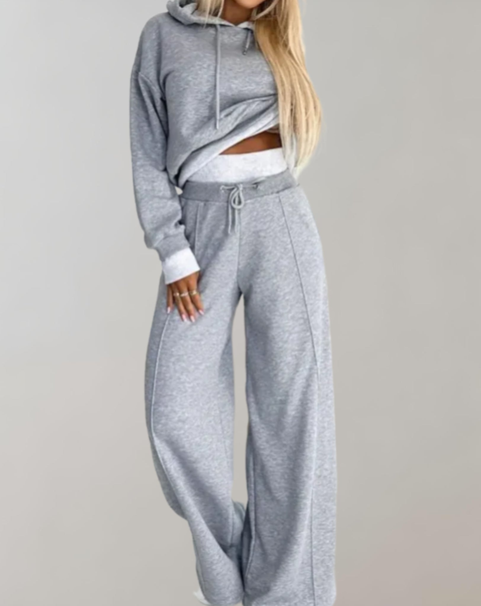 Comfortabele 2-delige lounge set met capuchon voor winter – Dames