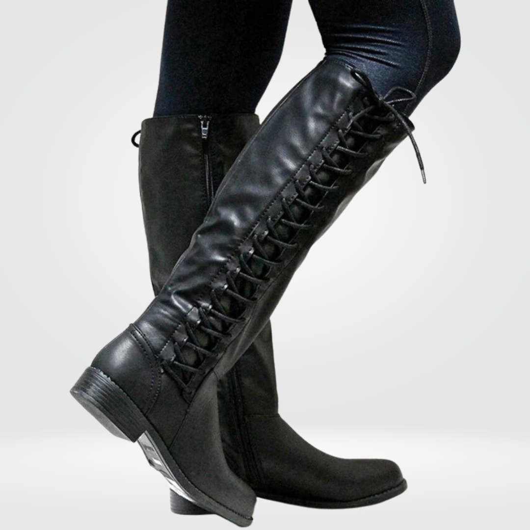 Elegante hoge leren laarzen met tijdloos design voor herfst en winter – Dames