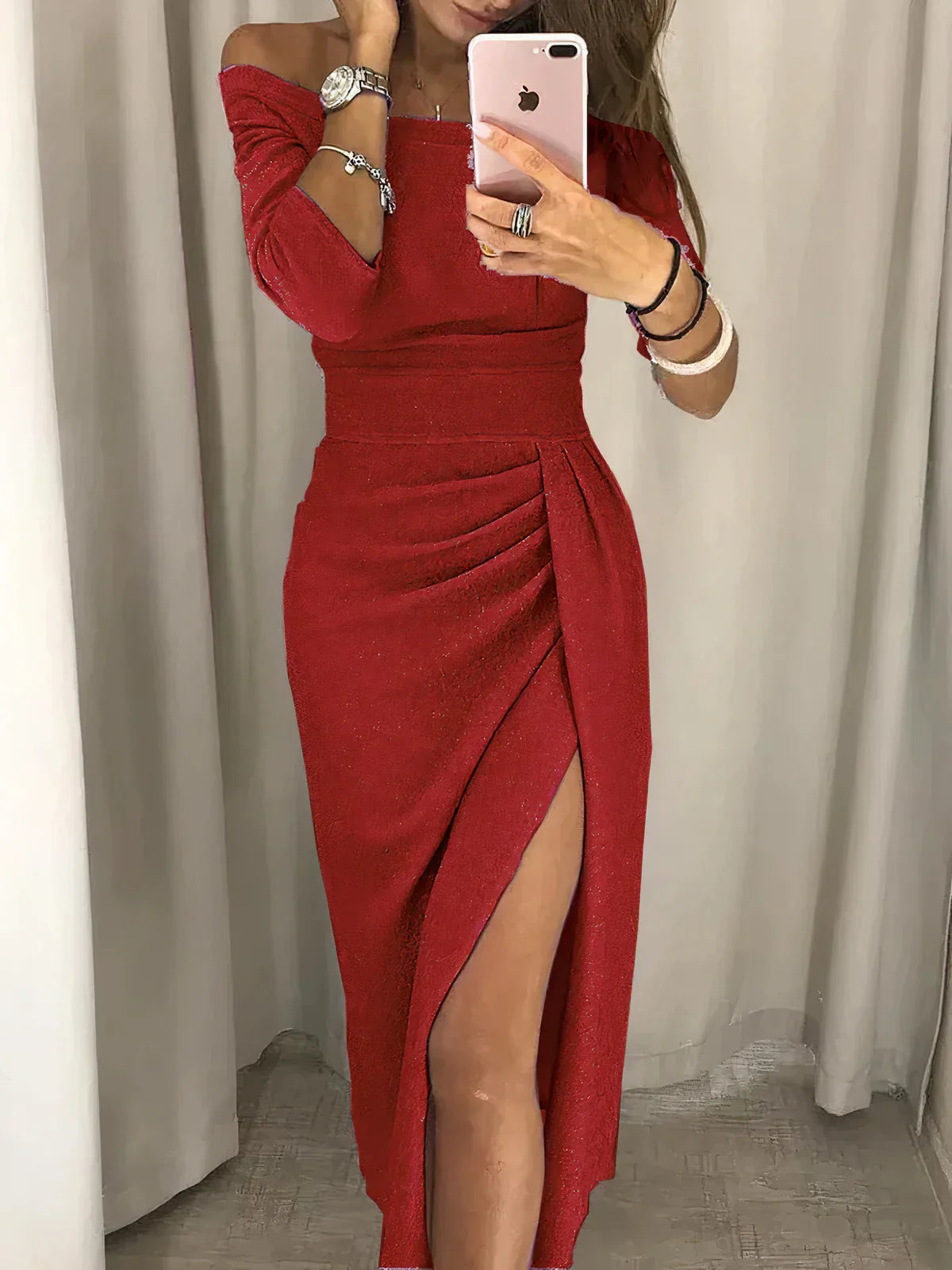 Julia | Elegante Split Jurk Voor Feestjes, Diner & Formele Gelegenheden
