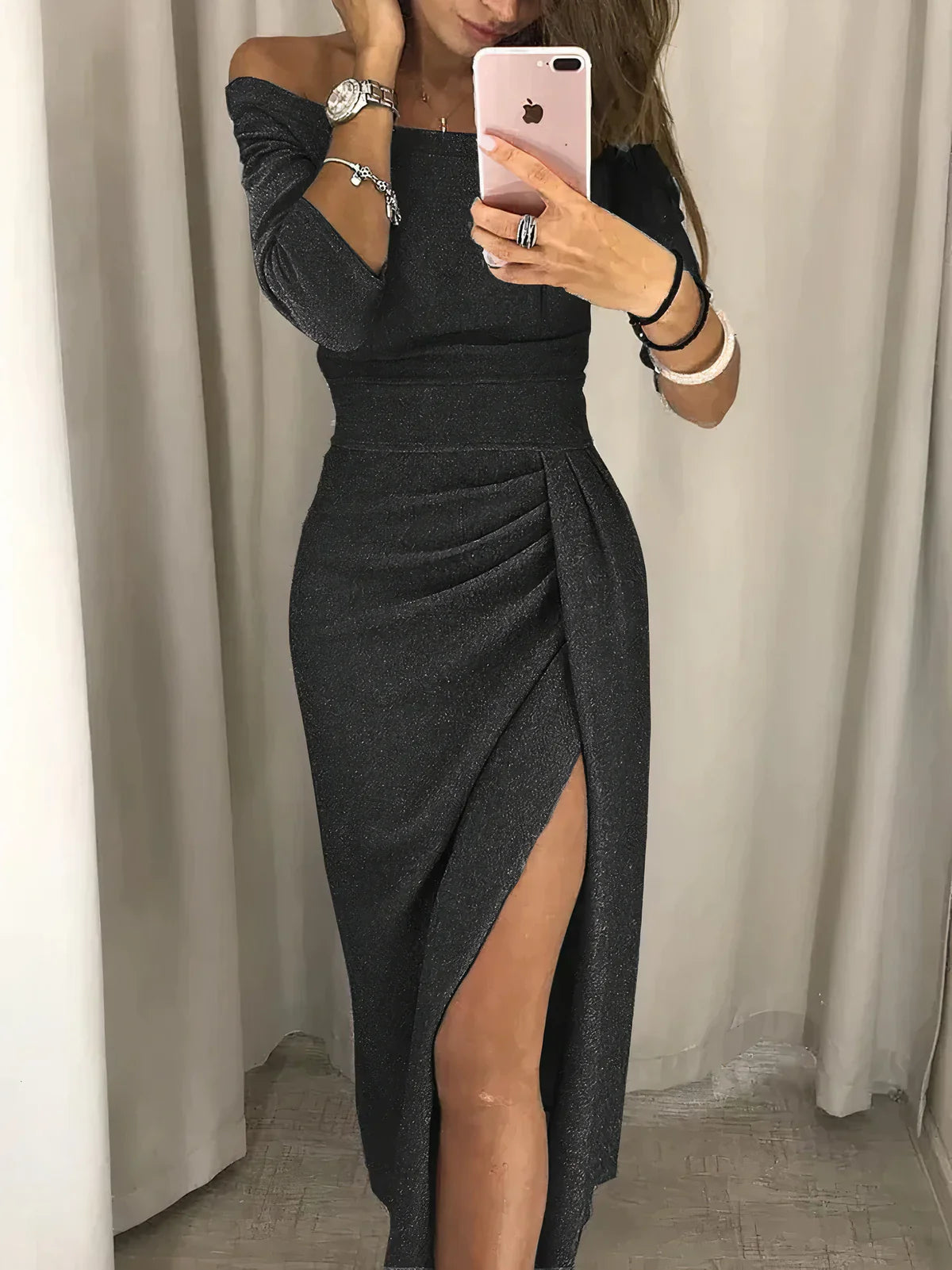 Julia | Elegante Split Jurk Voor Feestjes, Diner & Formele Gelegenheden