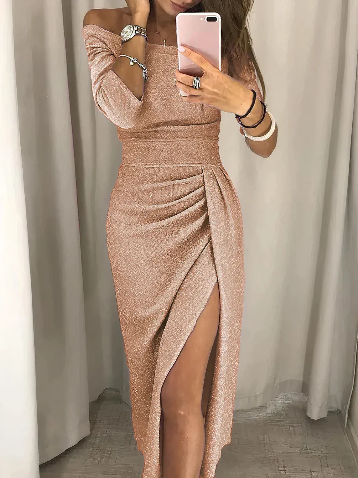 Julia | Elegante Split Jurk Voor Feestjes, Diner & Formele Gelegenheden