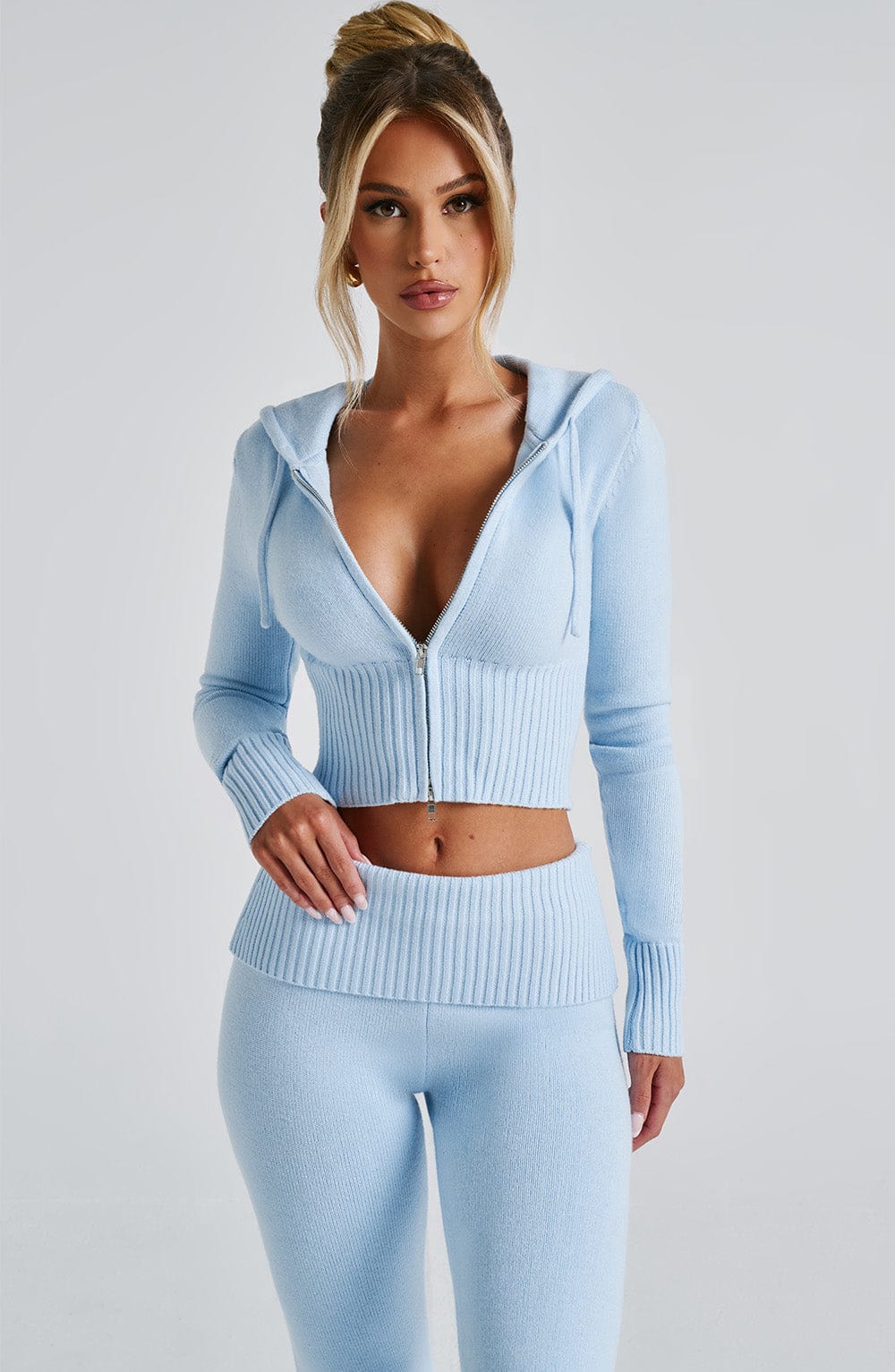 Comfortabele set van warme stof met rits - Dames