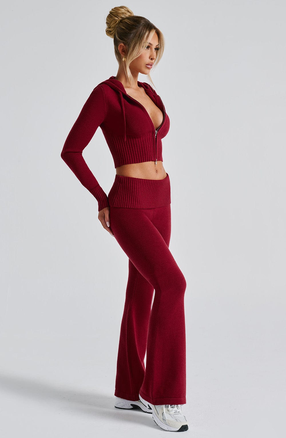Comfortabele set van warme stof met rits - Dames