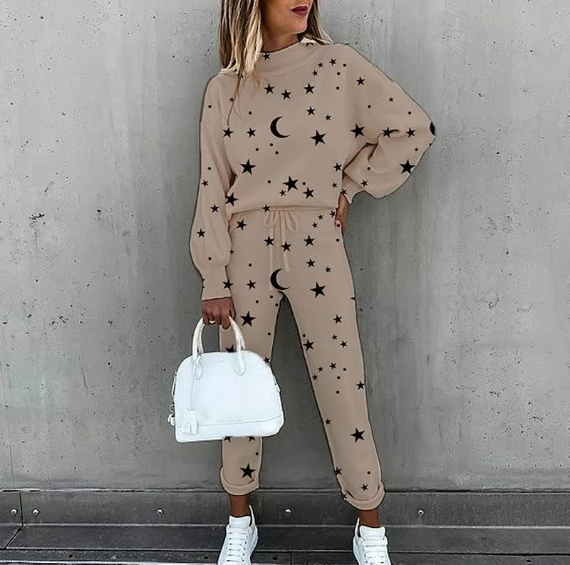 Comfortabele herfst set met trendy print – Dames