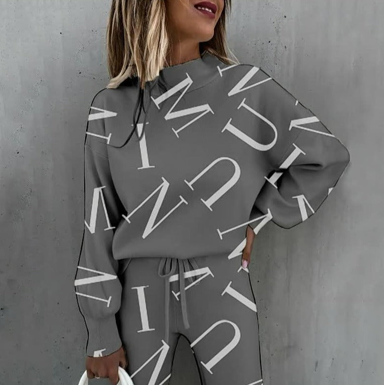 Comfortabele herfst set met trendy print – Dames