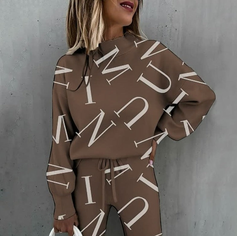 Comfortabele herfst set met trendy print – Dames