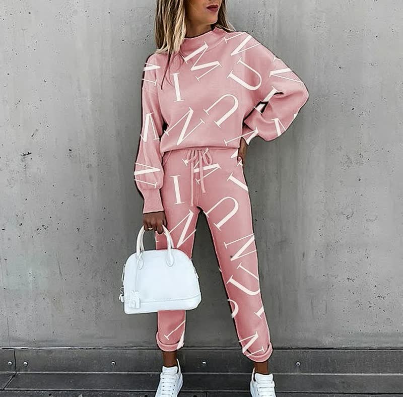 Comfortabele herfst set met trendy print – Dames