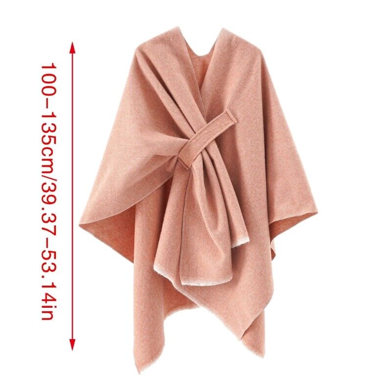 Elegante kasjmier poncho met retro design – Dames