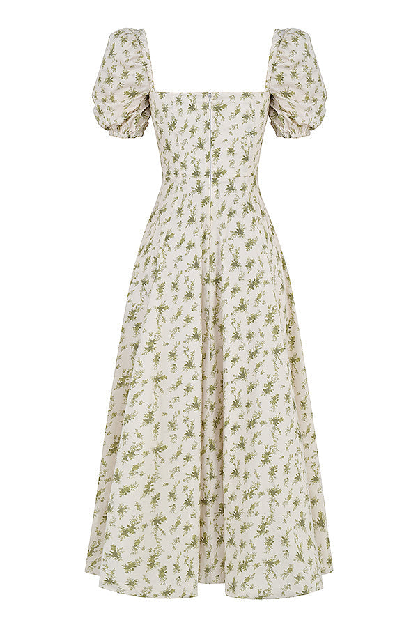 Tessa | Elegante Midi Jurk Met Vierkante Halslijn Voor Dames