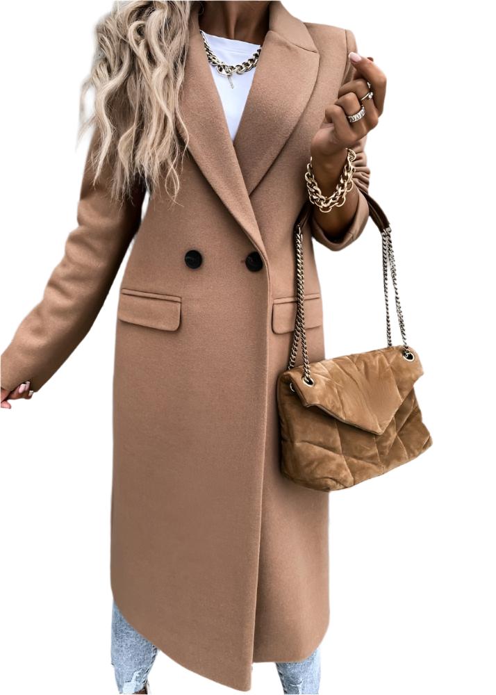 Elegante wollen winterjas met getailleerde pasvorm voor ultieme warmte – Dames