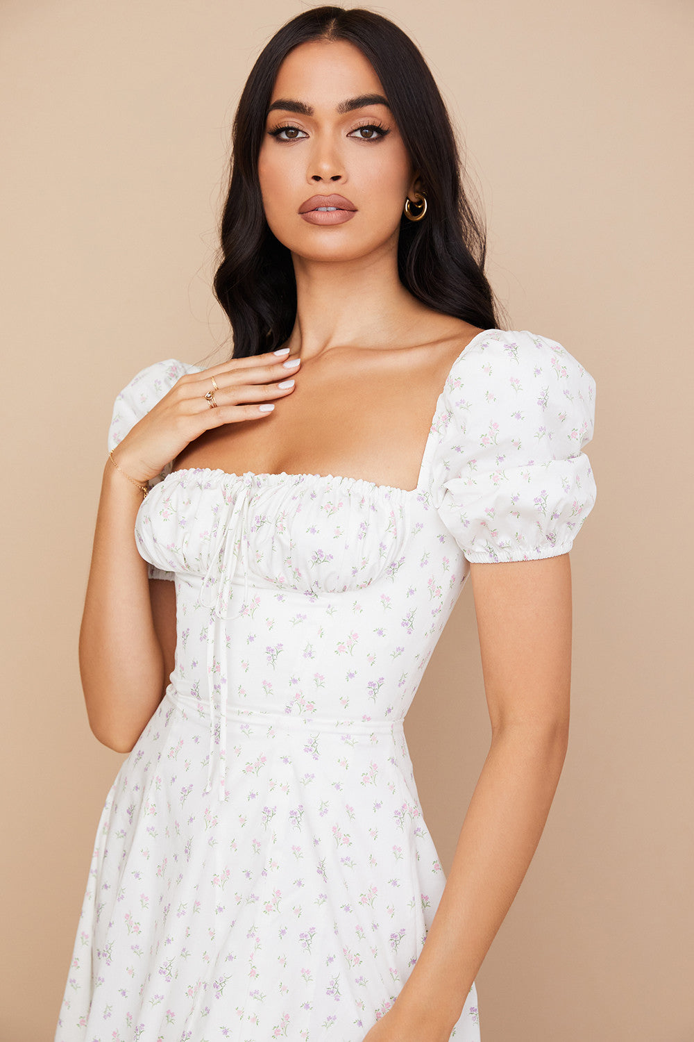 Tessa | Elegante Midi Jurk Met Vierkante Halslijn Voor Dames