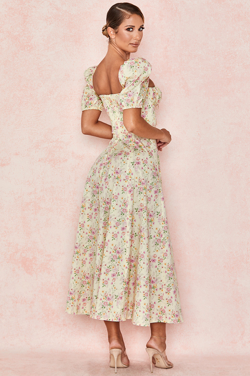 Tessa | Elegante Midi Jurk Met Vierkante Halslijn Voor Dames