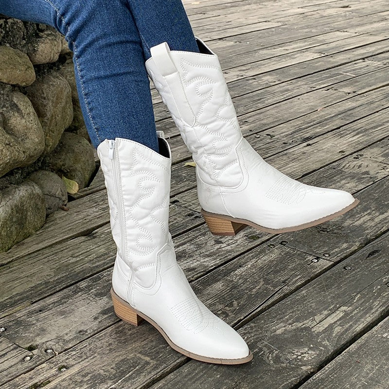 Moderne cowboylaarzen met metallic details voor een stijlvolle winterlook – Dames