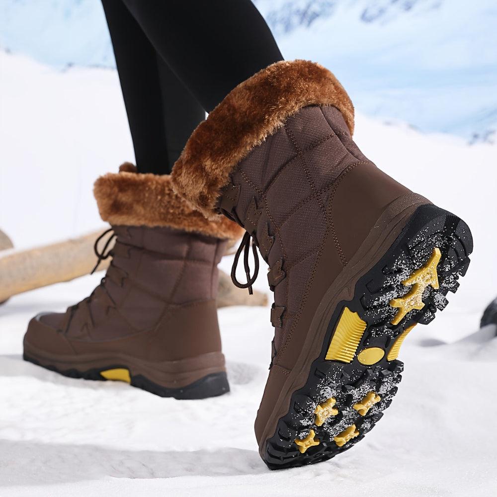 Waterdichte sneeuwlaarzen met imitatiebont en antislip zool – Dames