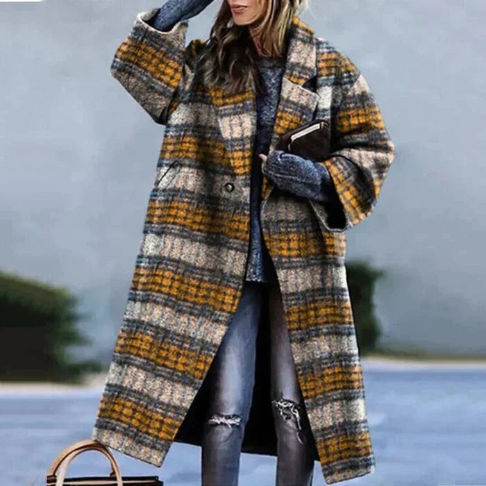 Oversized winterjas met knoopsluiting en chique design – Dames