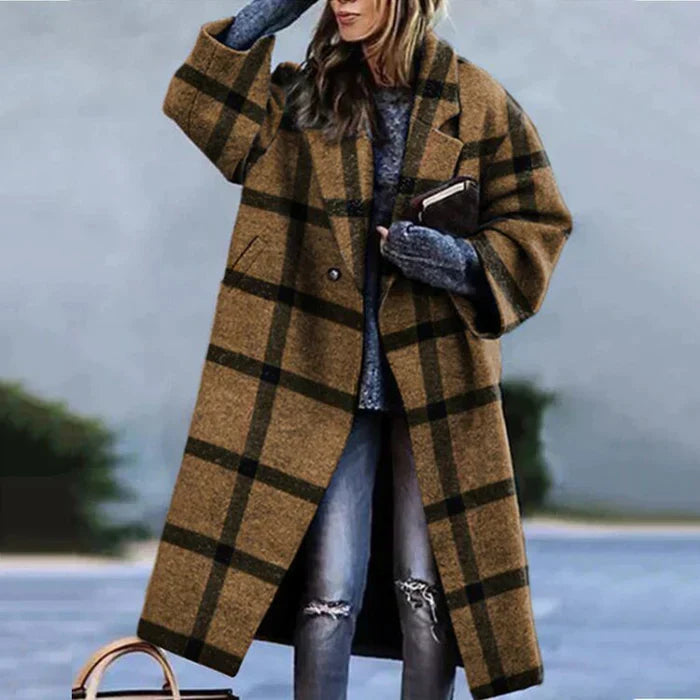 Oversized winterjas met knoopsluiting en chique design – Dames