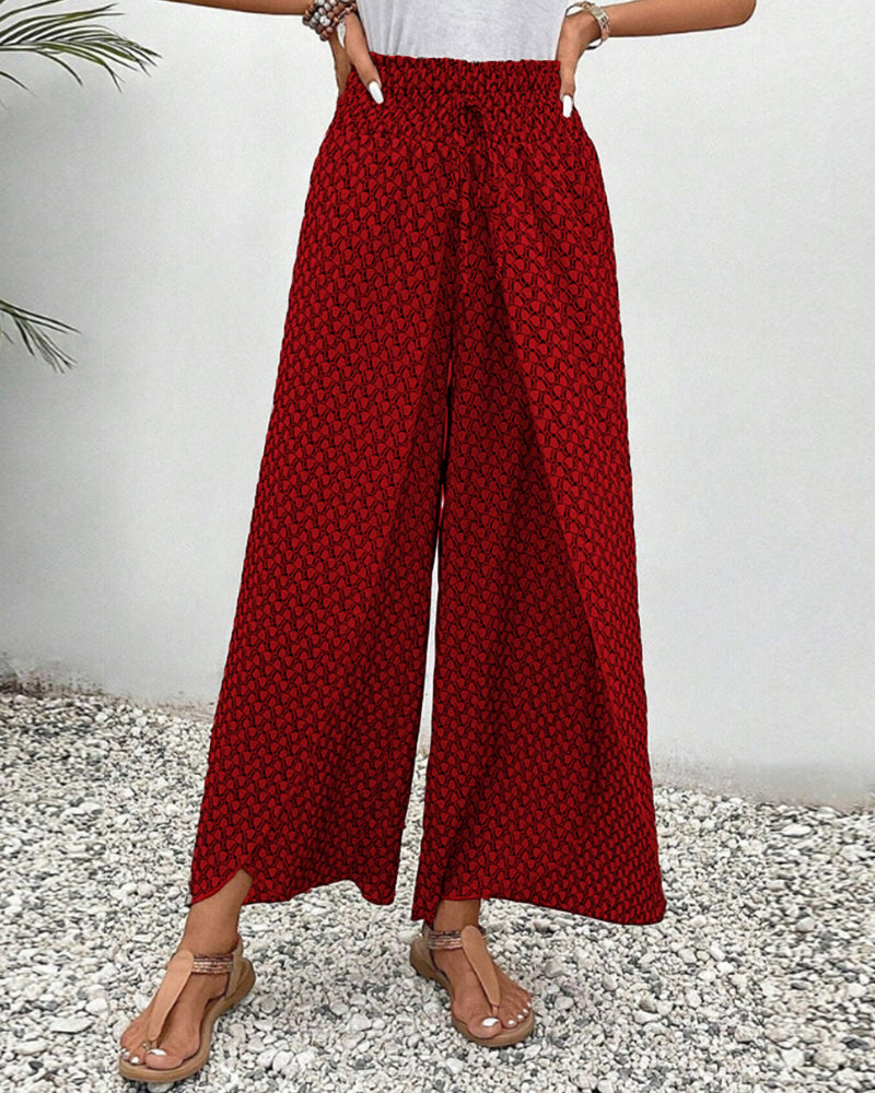 Stijlvolle wijde broek met geometrische print voor de zomer - Dames
