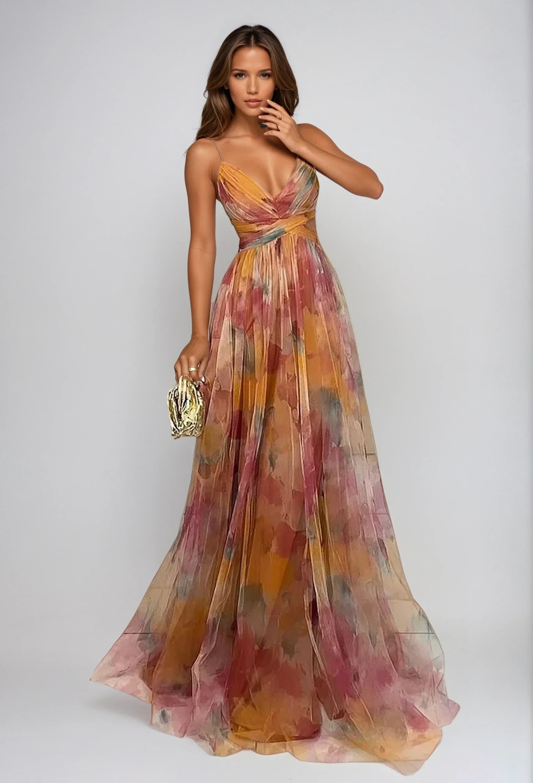 Elegante chiffon jurk met bloemenprint voor de zomer – Dames