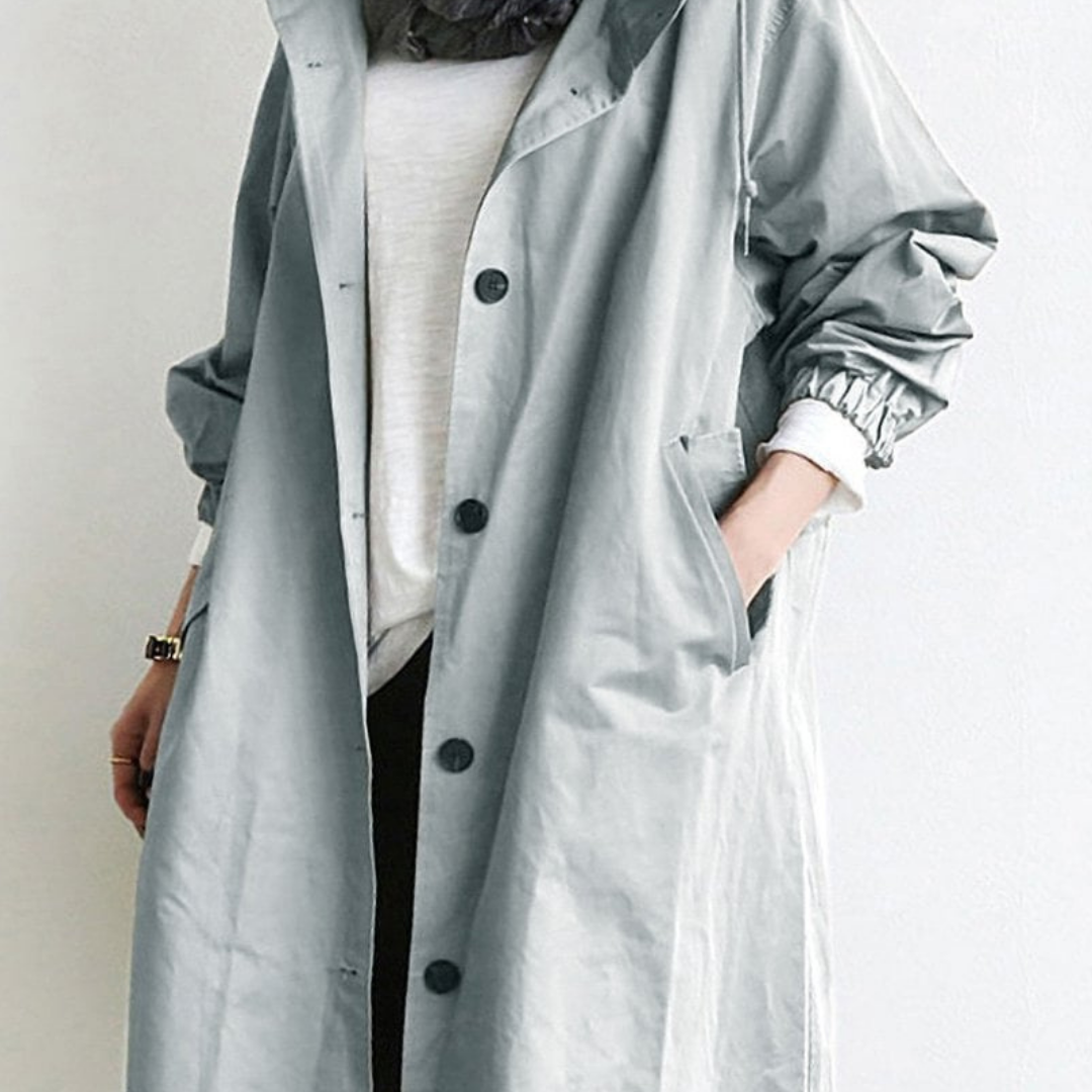 Lange waterdichte trenchcoat met elegante pasvorm – Dames