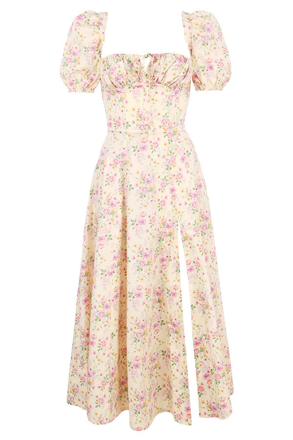 Tessa | Elegante Midi Jurk Met Vierkante Halslijn Voor Dames