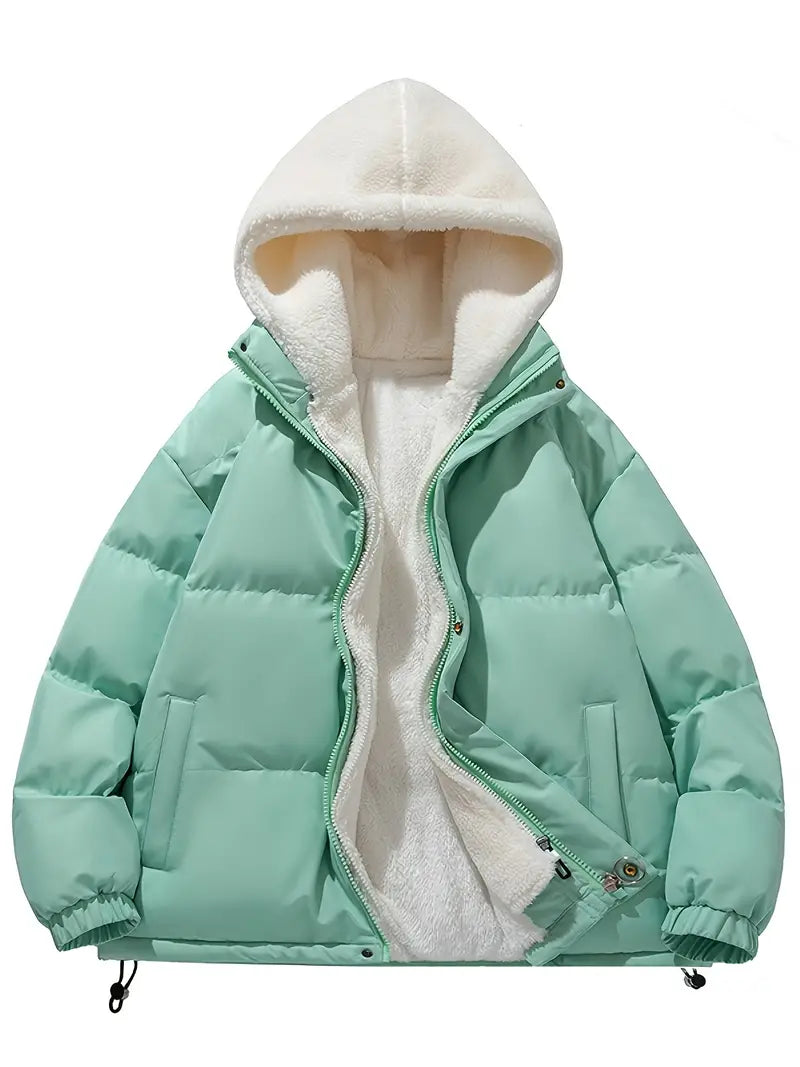 Warme winter pufferjas met capuchon en comfortabele pasvorm – Dames