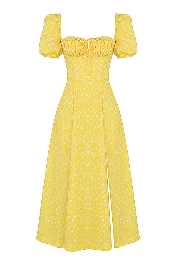 Tessa | Elegante Midi Jurk Met Vierkante Halslijn Voor Dames