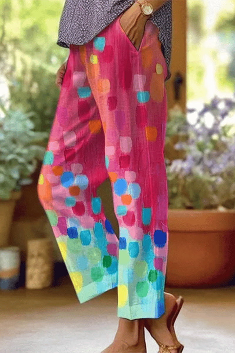Casual luchtige broek met zomerse print – Dames