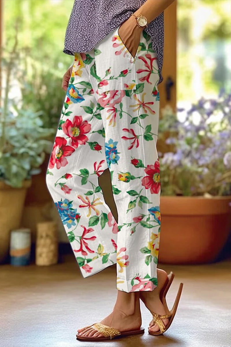 Casual luchtige broek met zomerse print – Dames