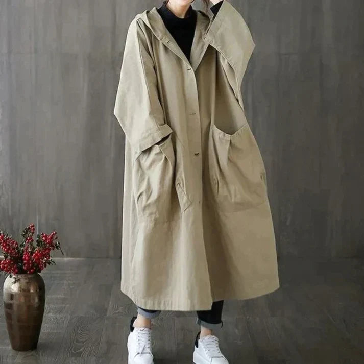 Oversized trenchcoat voor de herfst met waterafstotende afwerking – Dames