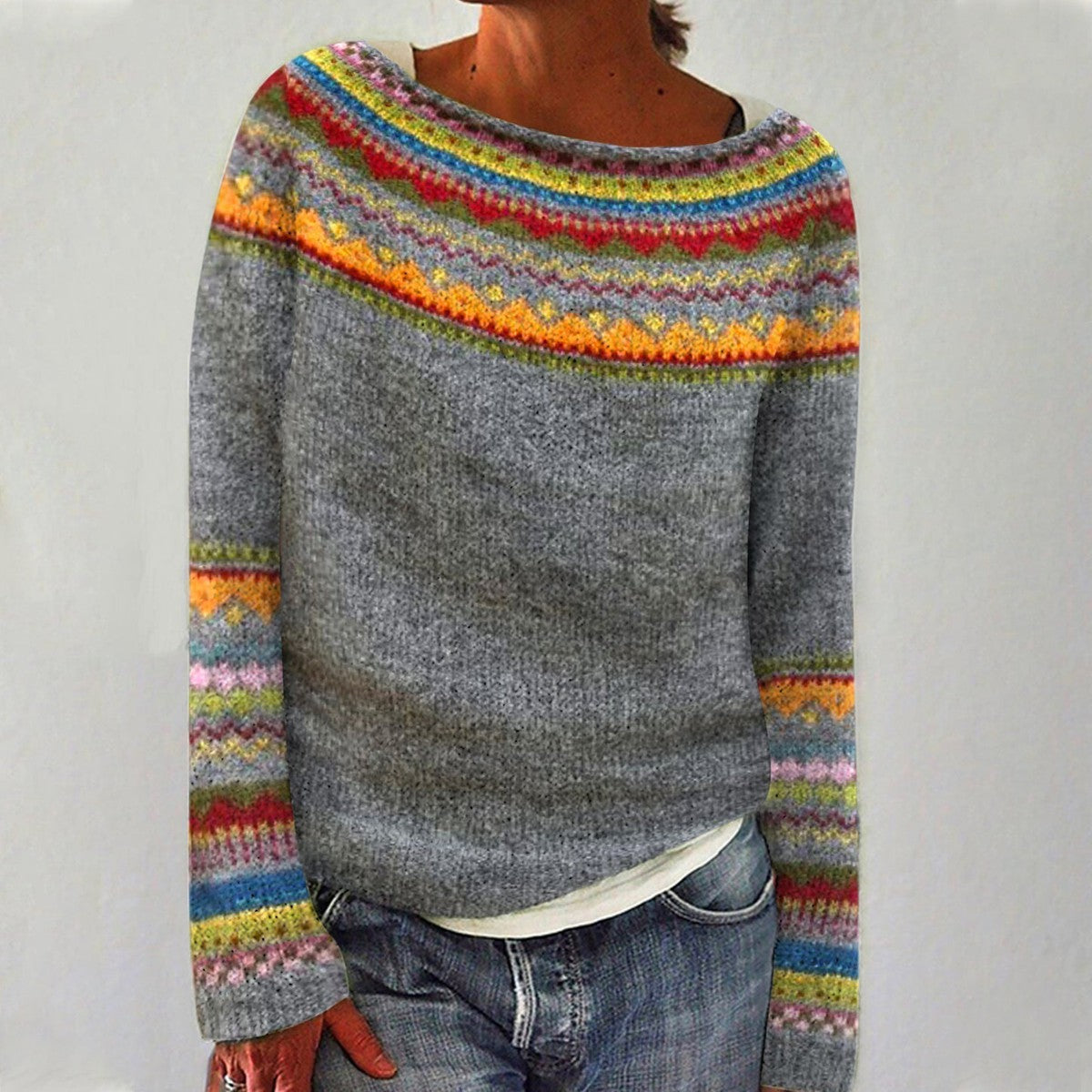 Warme wintertrui met klassiek design – Dames