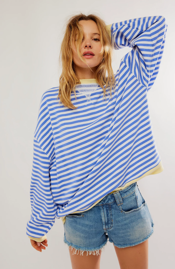 Comfortabele herfst pullover met casual streepdesign – Dames