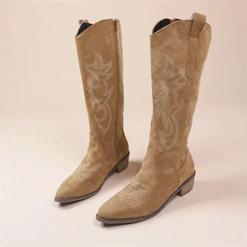 Hoge cowboylaarzen met elegante stiksels – Dames