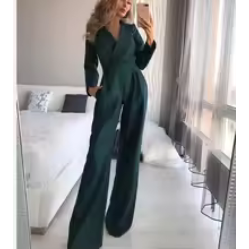 Elegante jumpsuit met wikkelontwerp – Dames