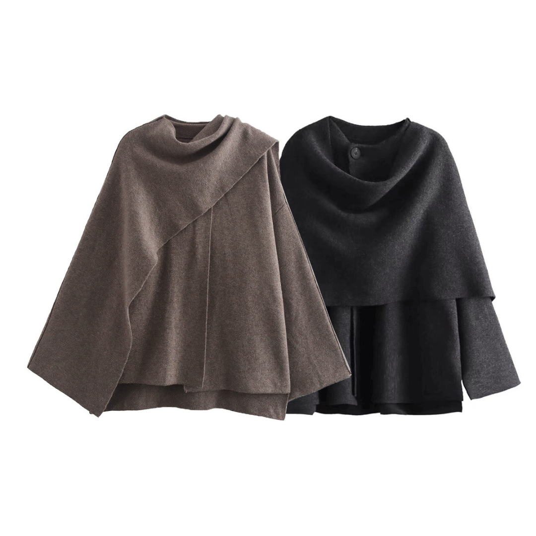 Elegante cape mantel in minimalistisch design – Dames