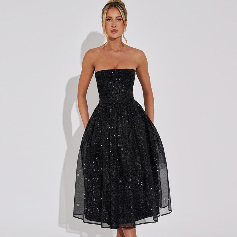 Gina | Elegante Glitter Midi-Jurk Voor Dames