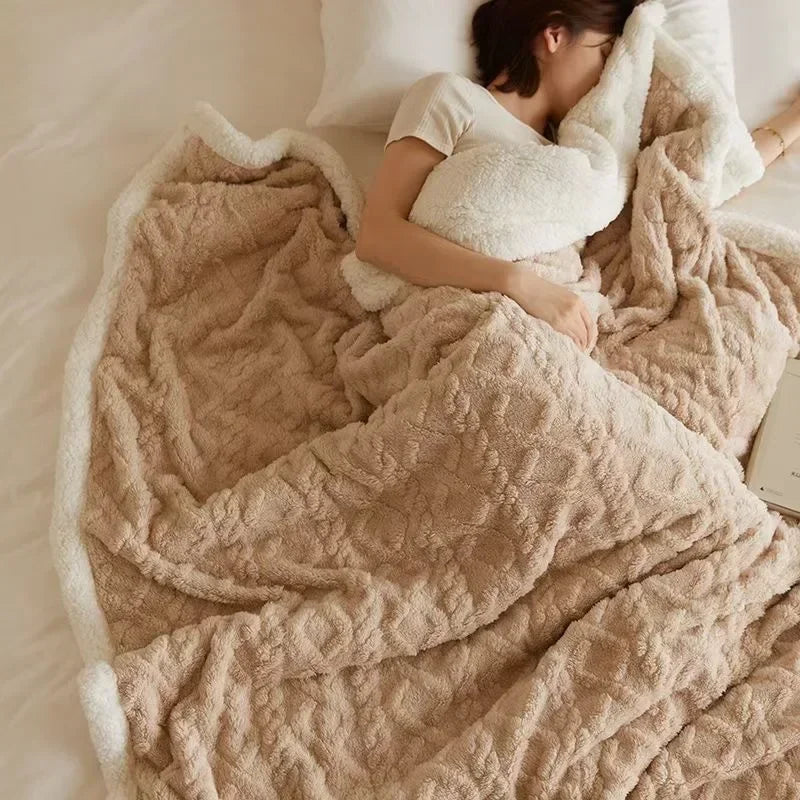 Lamswollen winterdeken met dikke voering voor ultieme warmte – Dames