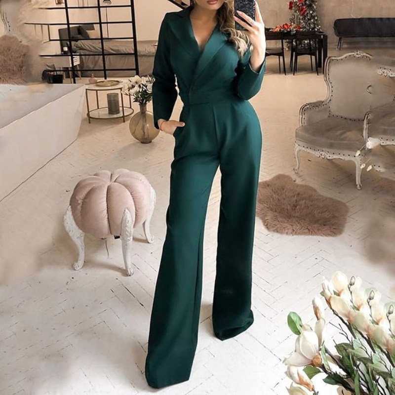 Elegante jumpsuit met wikkelontwerp – Dames