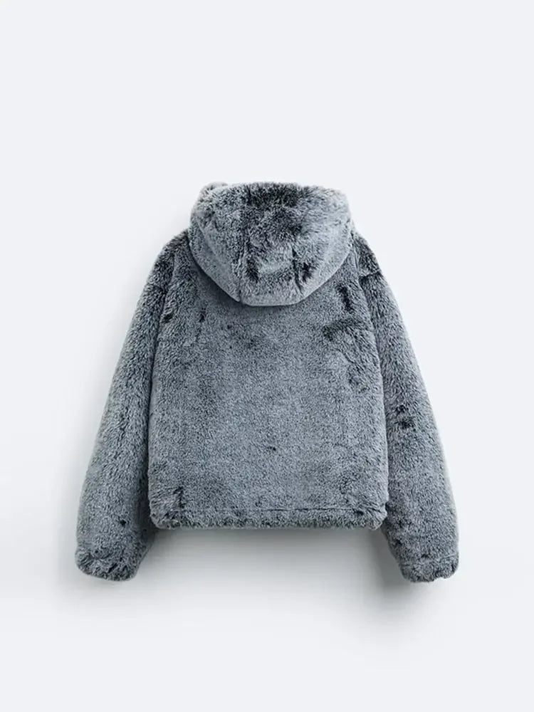 Luxe teddy winterjas met buitenbont en flatterende pasvorm – Dames