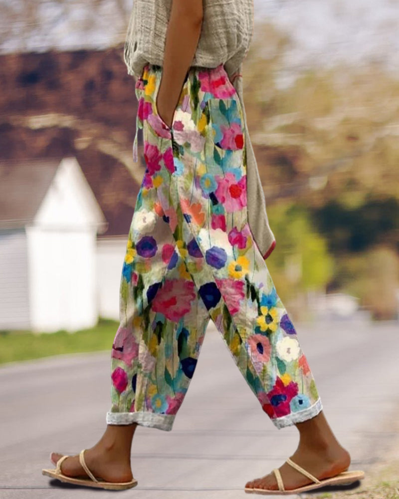 Comfortabele joggingbroek van katoenmix voor de zomer – Dames