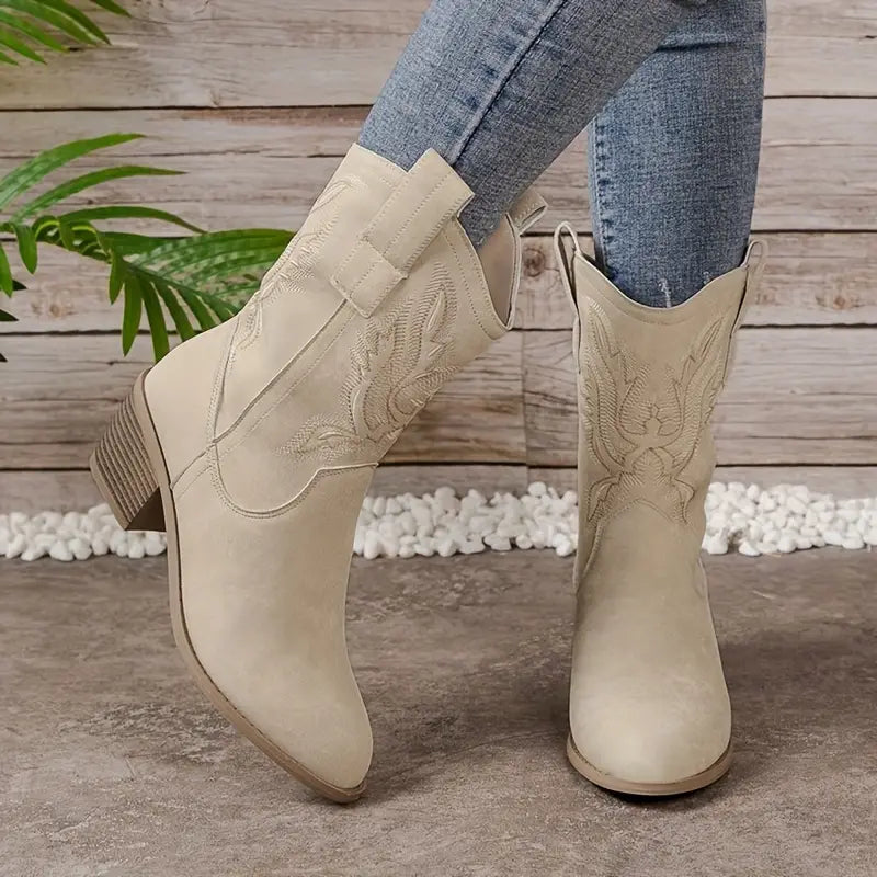Stoere cowgirl laarzen met hak in westernstijl – Dames
