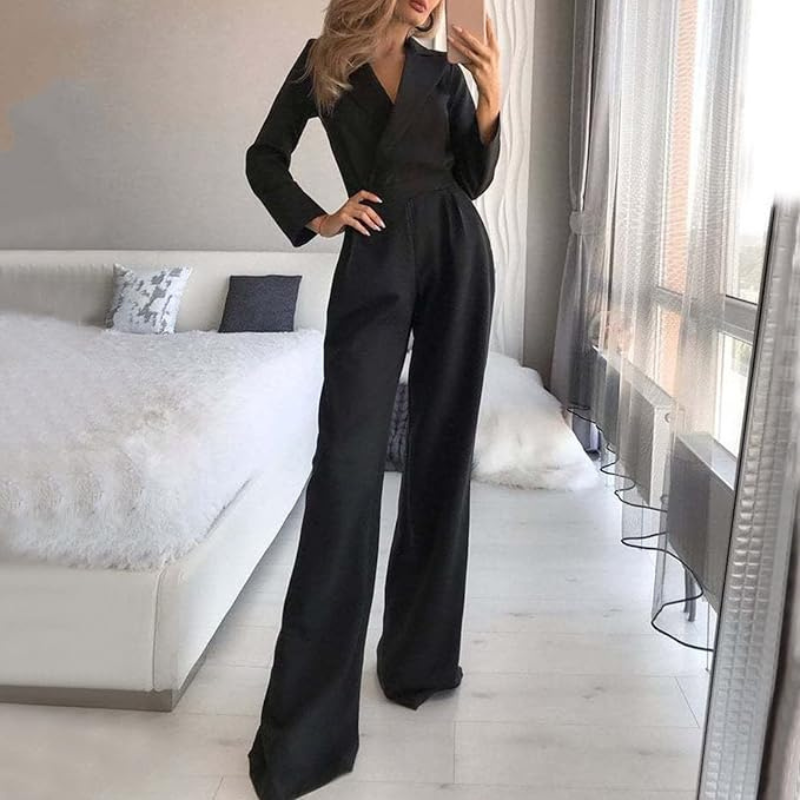Elegante jumpsuit met wikkelontwerp – Dames