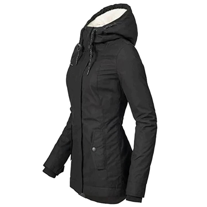 Lange winterjas met tijdloze elegante pasvorm – Dames