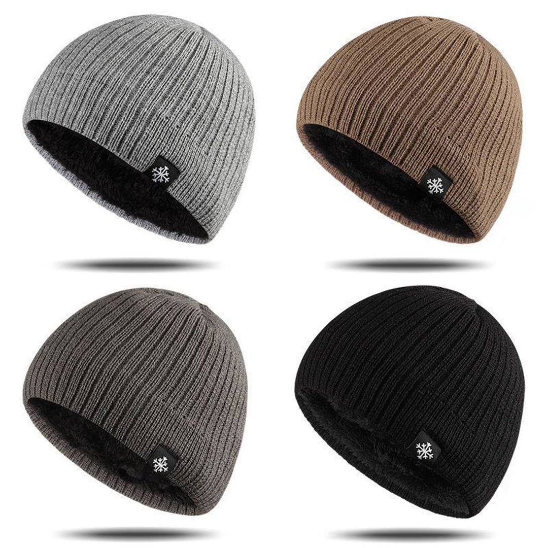 Warme gebreide wintermuts met zachte fleece voering – Dames