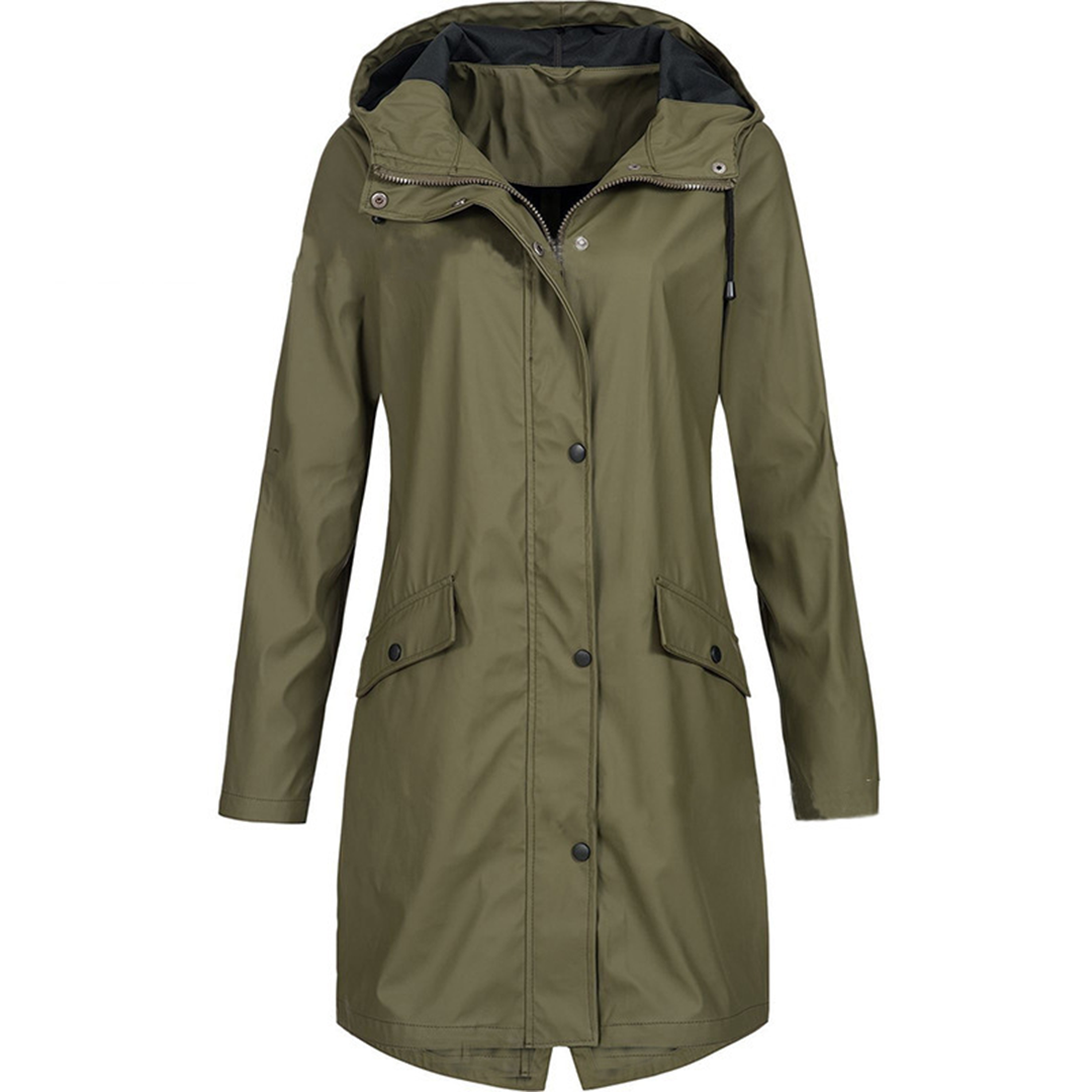 Elegante waterdichte regenjas met capuchon – Dames