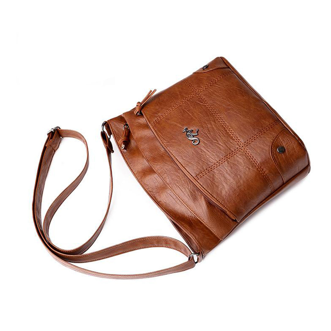Elegante leren schoudertas met tijdloos design – Dames